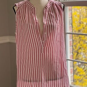 Women’s sleeveless red & white striped top size Small Beachlunchlounge #summer